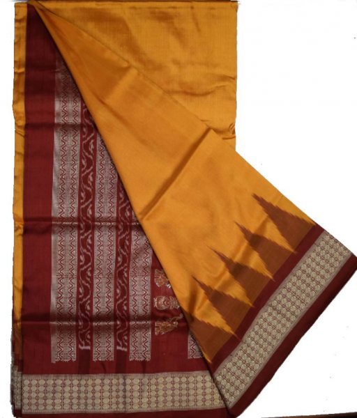 Brown Bomkai Silk Saree